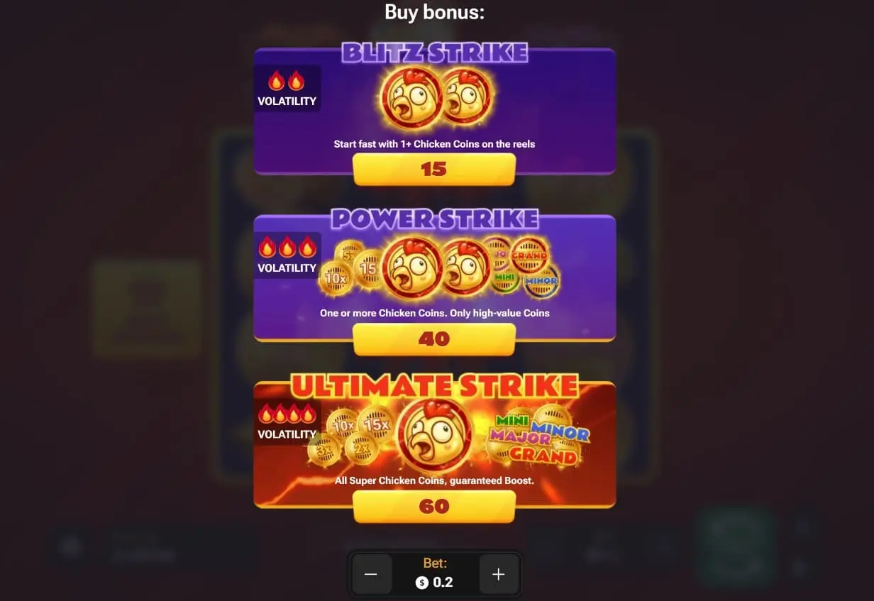 Chicken coin buy bonus.